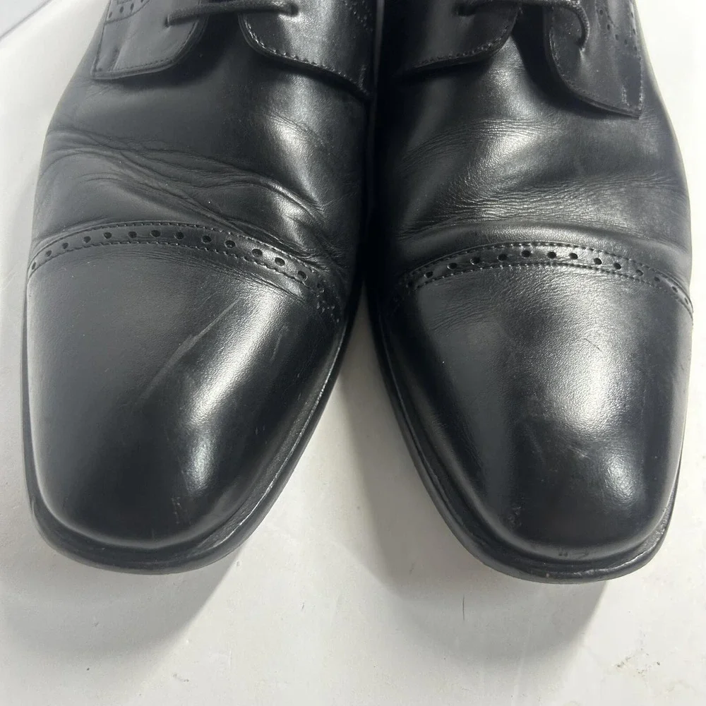 Mezlan Cap Toe Oxford Black Mens 9.5 M Leather Brogue Derby Shoes Spain